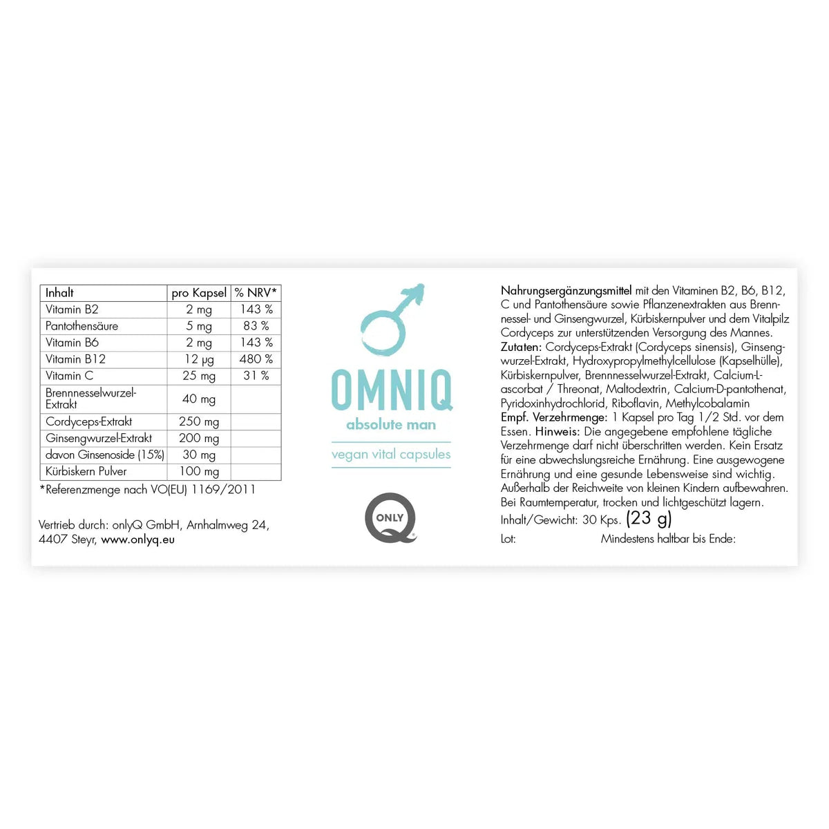 Etikett OMNIQ absolute man, 30 Stk.