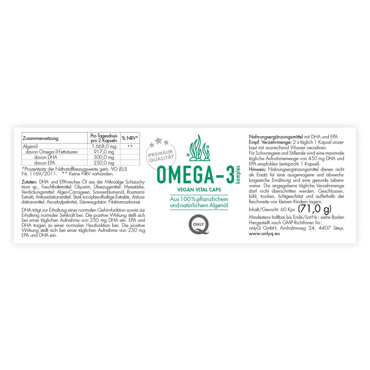 Etikett OMEGA-3 VEGAN vital caps