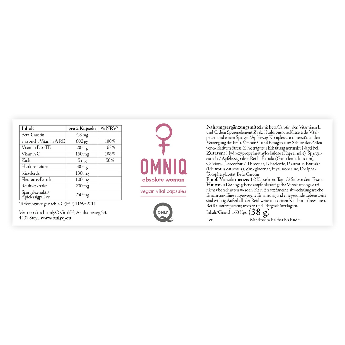 Etikett OMNIQ absolute woman, 60 Stk.