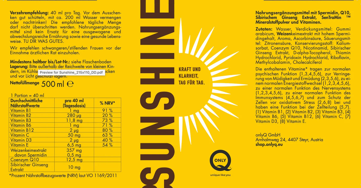 Etikett Sunshine