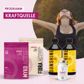 KRAFTQUELLE Programm-Set mit zwei Flaschen Sunshine, MYKO ACTIVE, FIBRA ACTIVE+ und OMNIQ woman